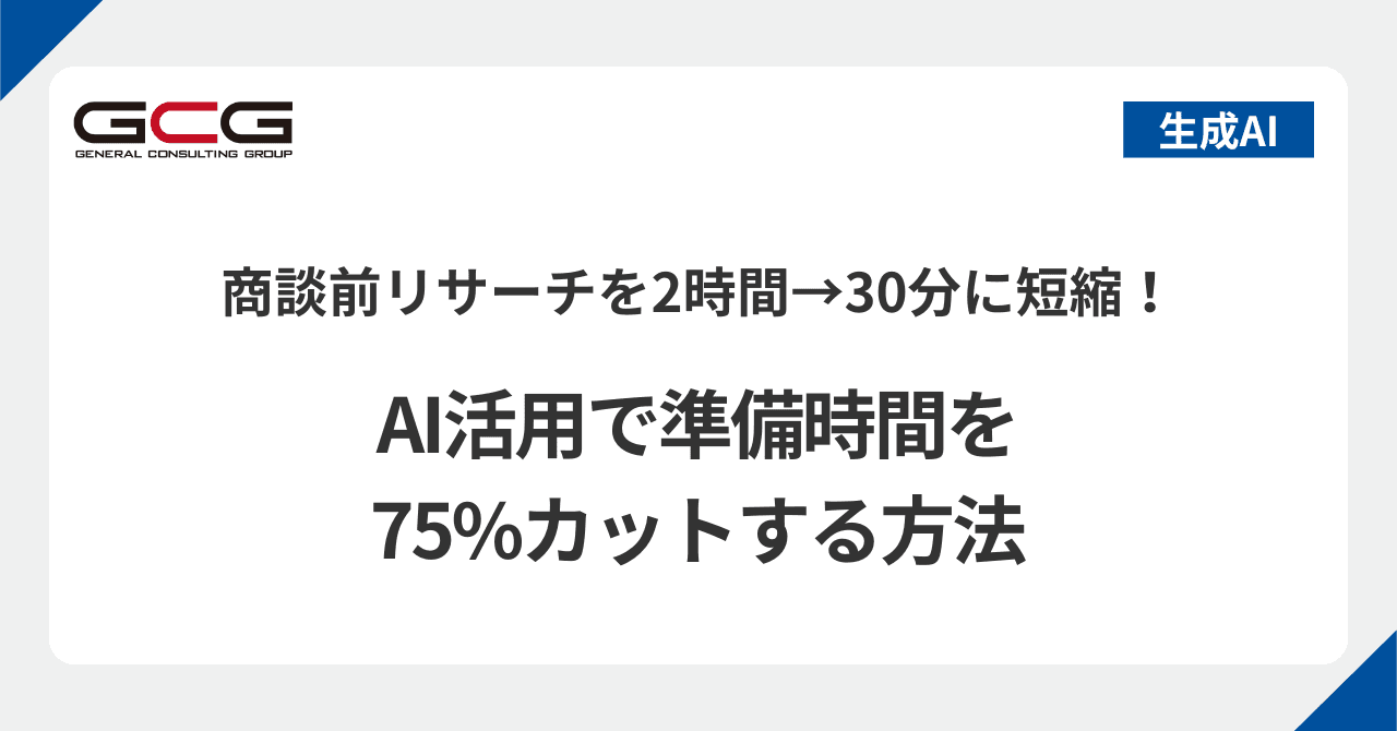 商談前リサーチを2時間→30分に短縮|AI活用で準備時間75%カットする方法